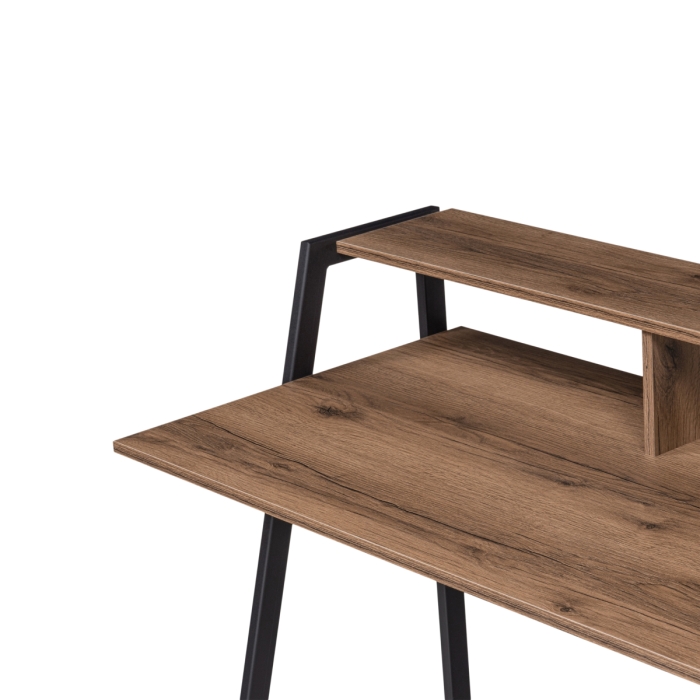 Письменный стол Аларо 115х60х93 дуб делано темный / черный матовый