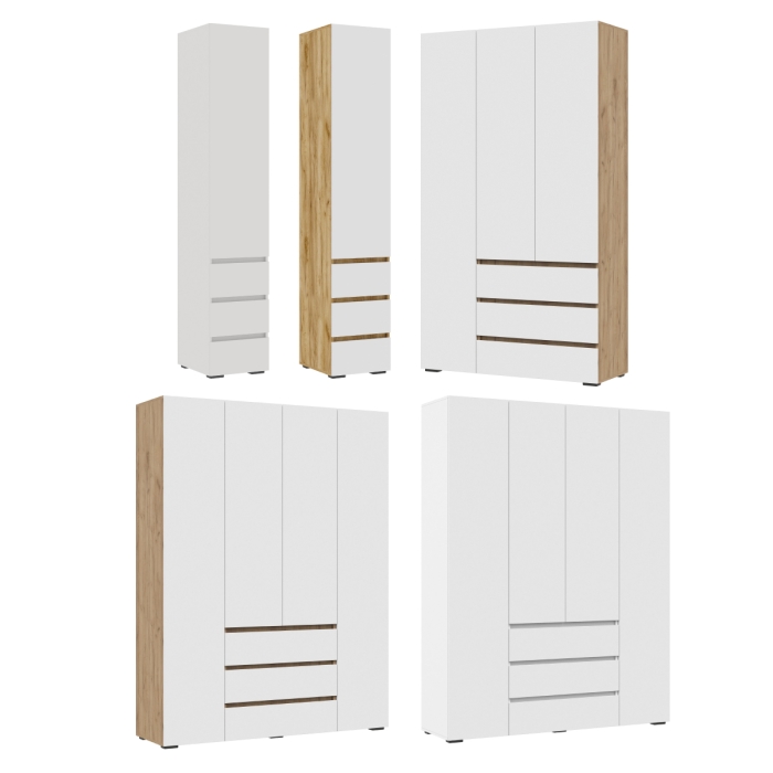 Шкаф Элла ШК 05 белый / дуб крафт золото