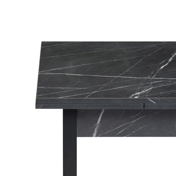 Стол Форли 90(150)х67х77 файерстоун / черный матовый