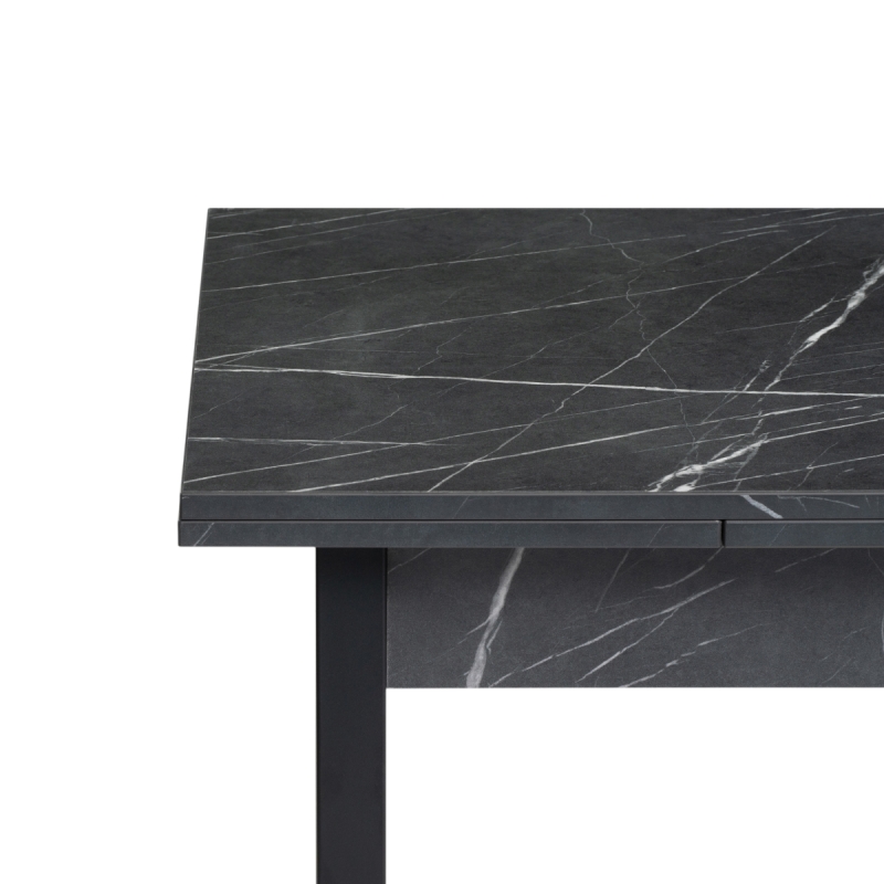 Стол Форли 90(150)х67х77 файерстоун / черный матовый