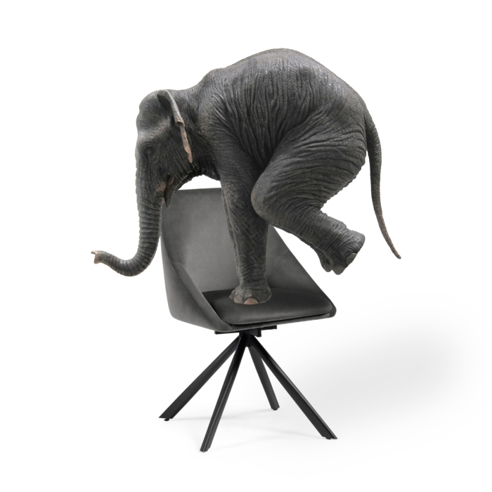 Стул на металлокаркасе Окленд крутящийся серый / черный