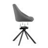Стул на металлокаркасе Окленд крутящийся серый / черный