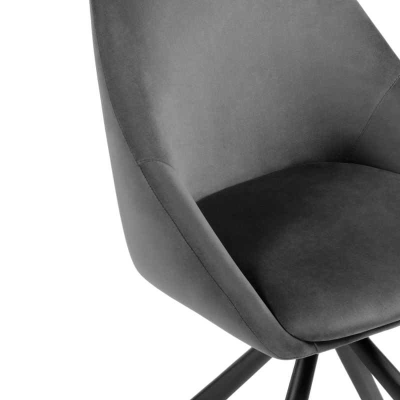 Стул на металлокаркасе Окленд крутящийся серый / черный