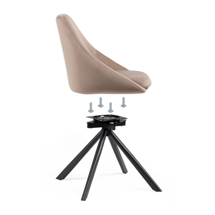 Стул на металлокаркасе Окленд крутящийся латте / черный