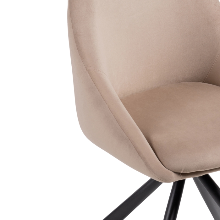 Стул на металлокаркасе Окленд крутящийся латте / черный