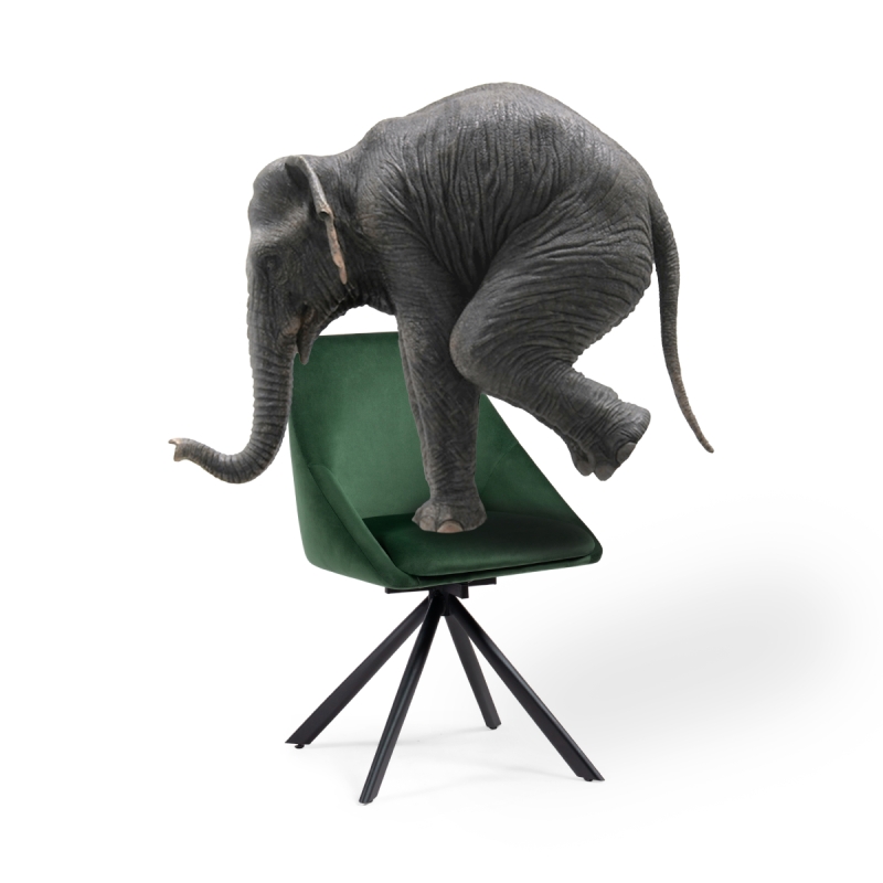 Стул на металлокаркасе Окленд крутящийся темно-зеленый / черный