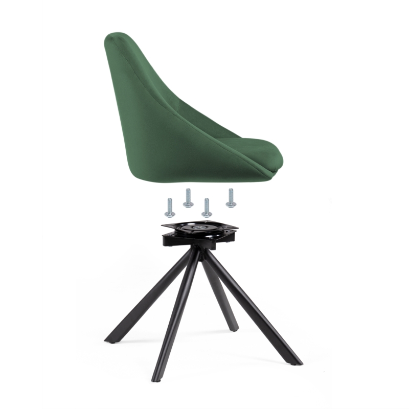 Стул на металлокаркасе Окленд крутящийся темно-зеленый / черный