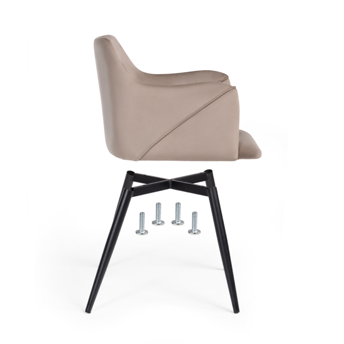 Стул на металлокаркасе Эджелл латте / черный