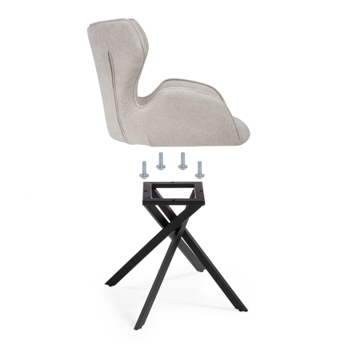 Стул на металлокаркасе Карлайл крутящийся бежевый / черный