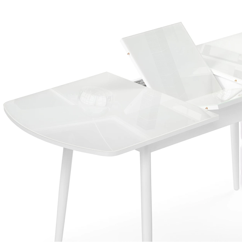 Стеклянный стол Бейкер 120(152)х70х75 белый