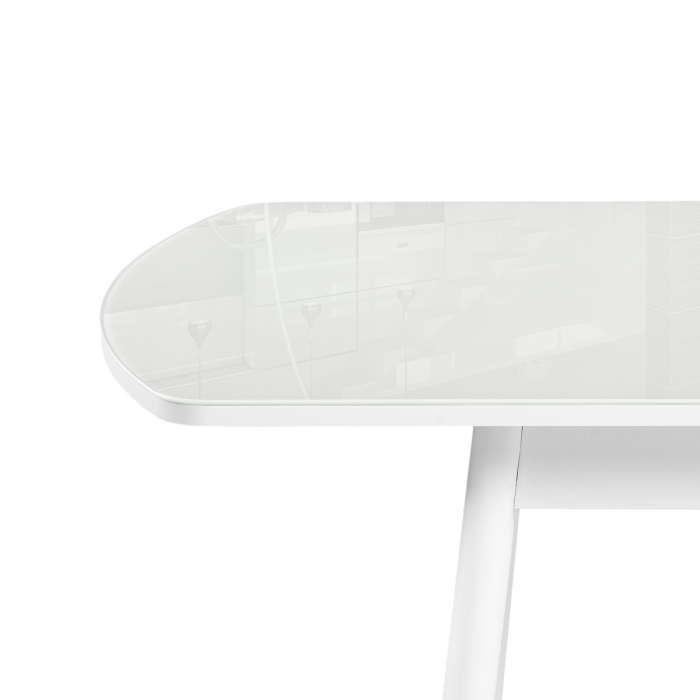 Стеклянный стол Бейкер 120(152)х70х75 белый