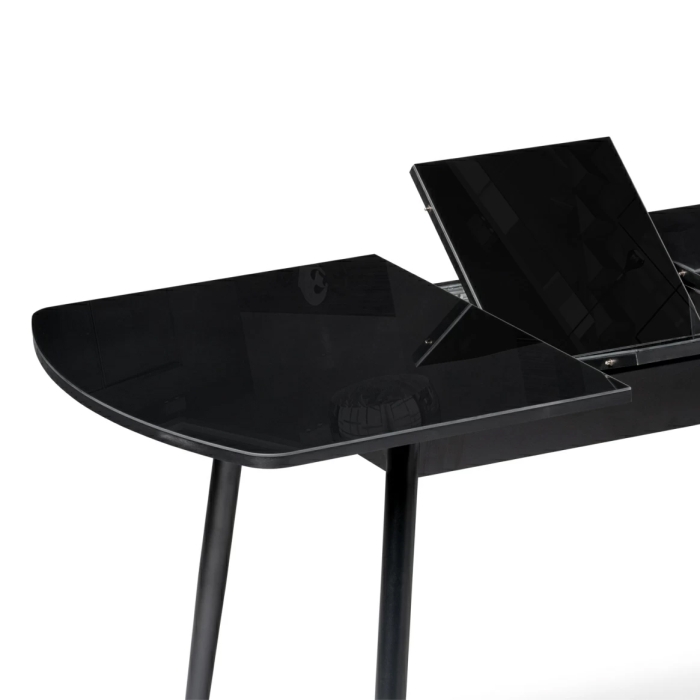 Стеклянный стол Бейкер 120(152)х70х75,5 черный