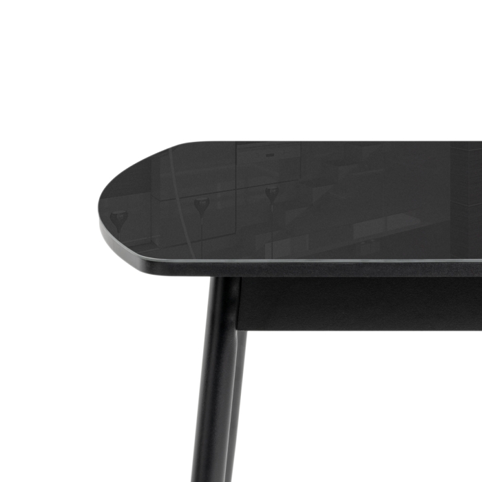 Стеклянный стол Бейкер 120(152)х70х75,5 черный