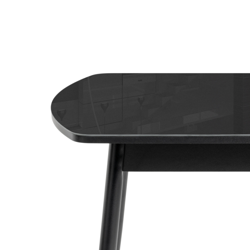 Стеклянный стол Бейкер 120(152)х70х75,5 черный