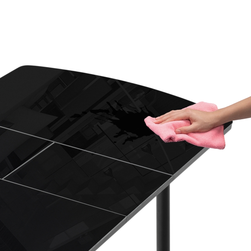 Стеклянный стол Бейкер 120(152)х70х75,5 черный