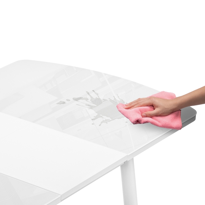 Стеклянный стол Калверт 94(126)х64х75 белый