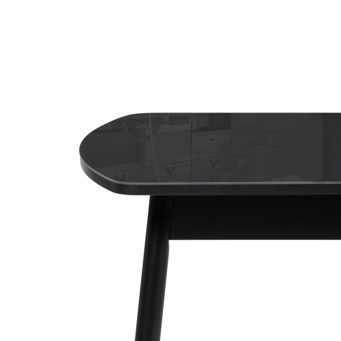 Стеклянный стол Калверт 94(126)х64х75 черный