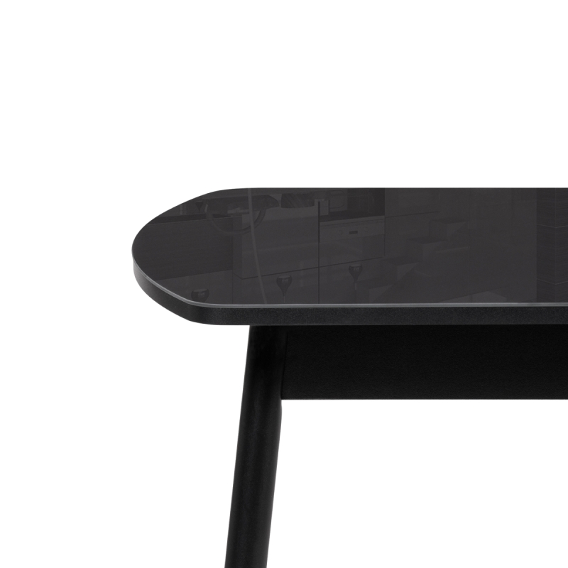 Стеклянный стол Калверт 94(126)х64х75 черный