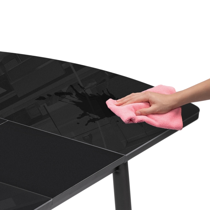 Стеклянный стол Калверт 94(126)х64х75 черный