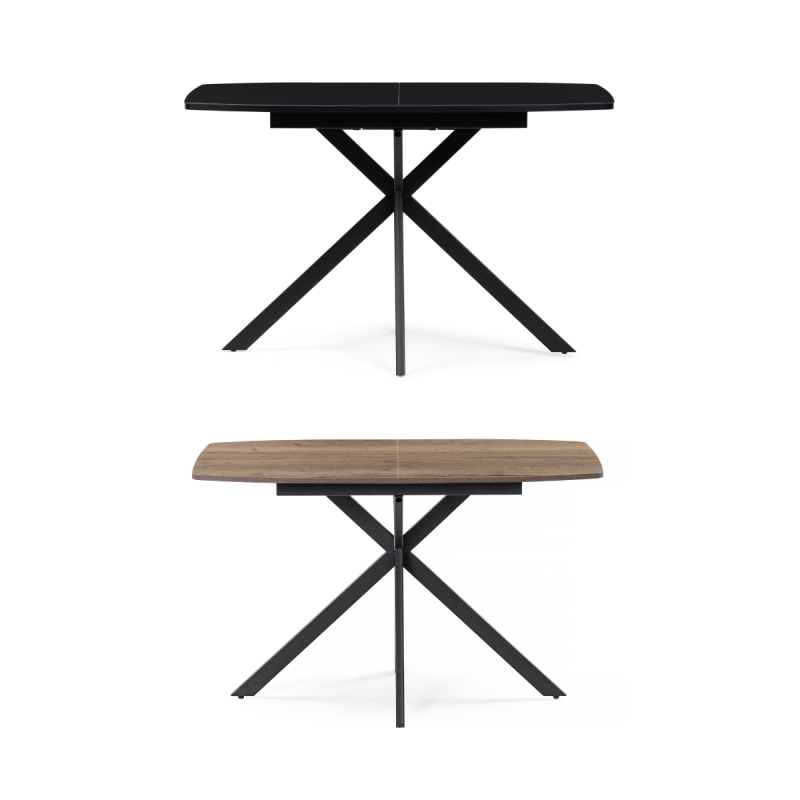 Деревянный стол Тамаса 120(150)х70х76 дуб галифакс табак / черный