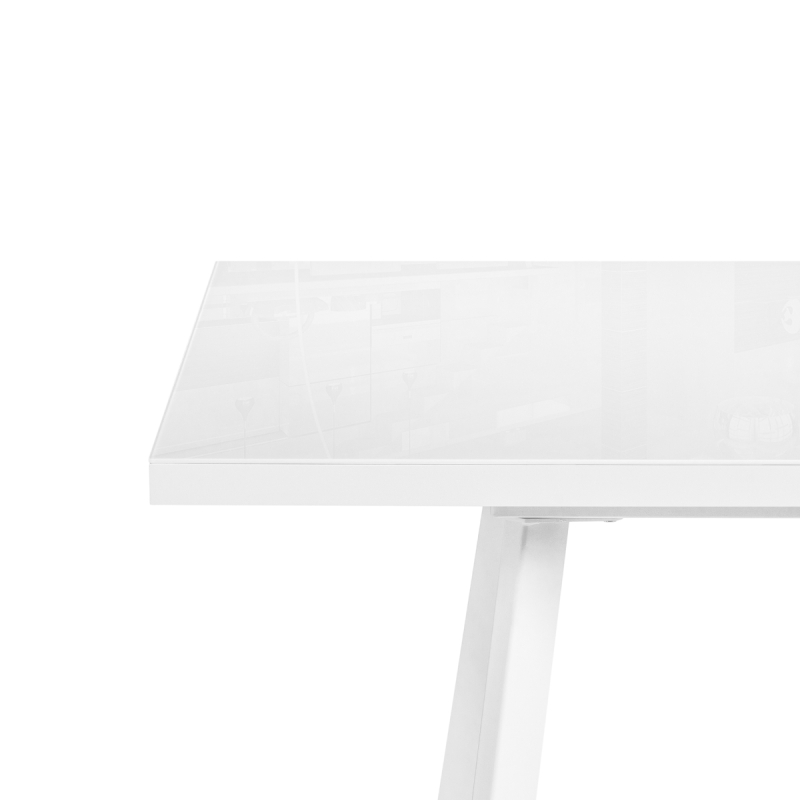Стеклянный стол Маккензи 120(150)х70х77 белый