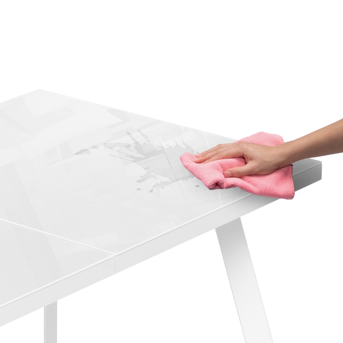 Стеклянный стол Маккензи 120(150)х70х77 белый