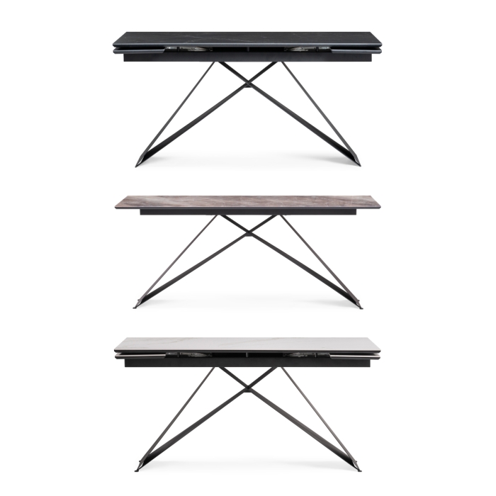 Стеклянный стол Ноттингем 180х90х74 карелия / черный