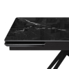 Стеклянный стол Блэкберн 140(200)х80х75 черный мрамор / черный