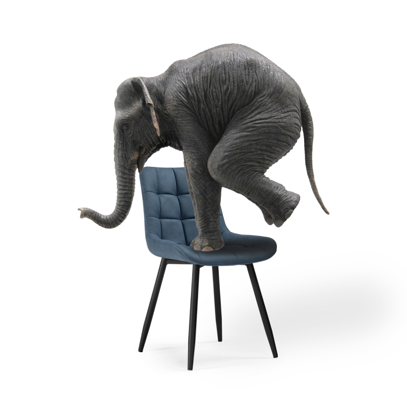 Стул на металлокаркасе Челси синий graf 9 / черный