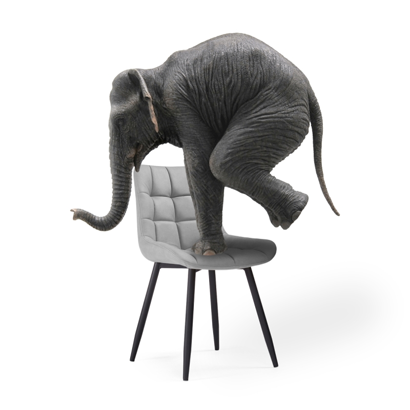 Стул на металлокаркасе Челси светло-серый graf 12 / черный