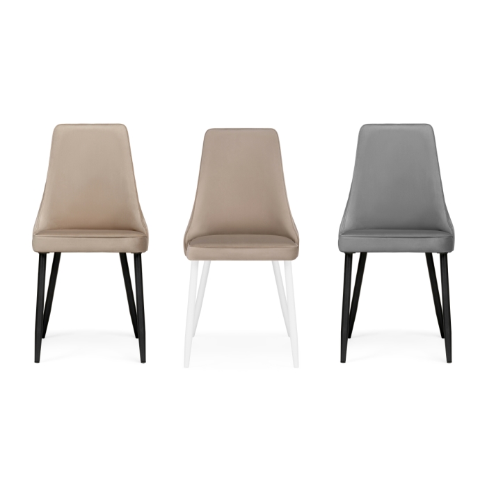 Стул на металлокаркасе Лана бежевый / черный