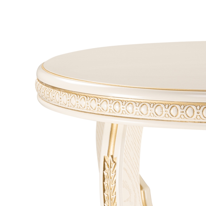 Журнальный столик Луис 70х52 слоновая кость / золото