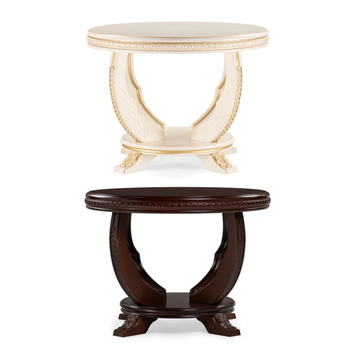 Журнальный столик Луис 70х52 слоновая кость / золото