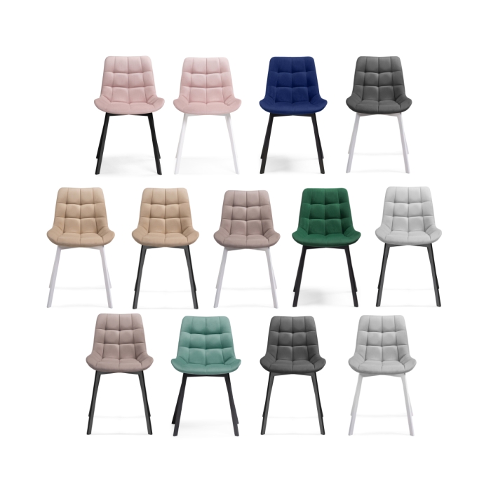 Стул на металлокаркасе Челси крутящийся бежевый / белый