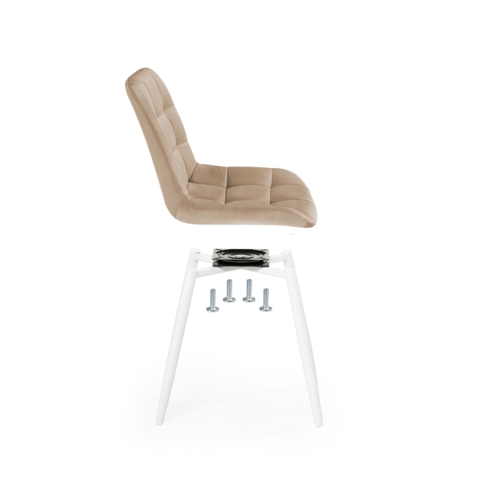 Стул на металлокаркасе Челси крутящийся бежевый / белый