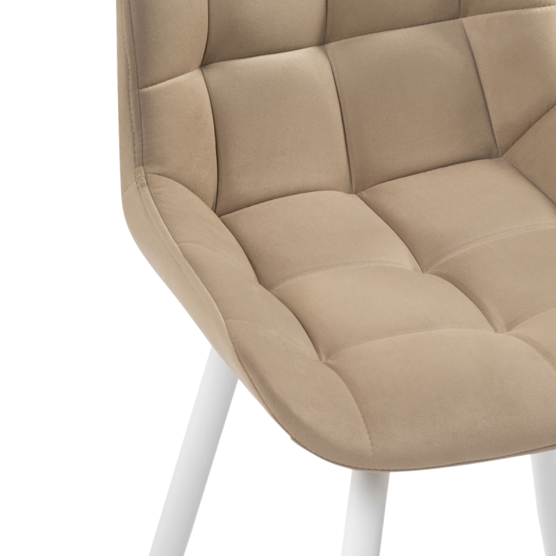 Стул на металлокаркасе Челси крутящийся бежевый / белый