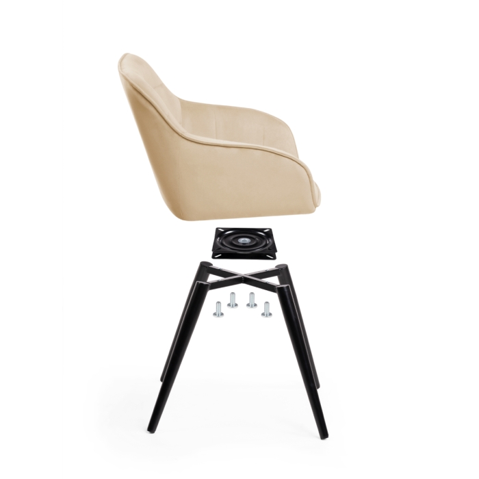 Кресло Идас крутящееся бежевый / черный глянец