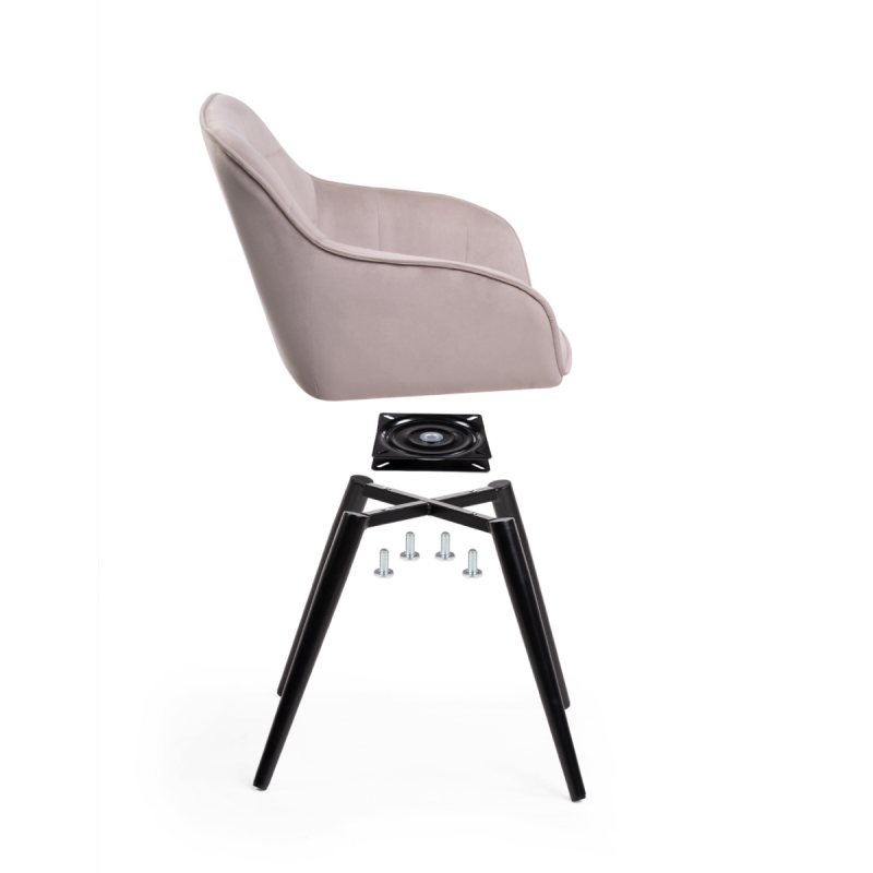 Кресло Идас крутящееся серый / черный глянец