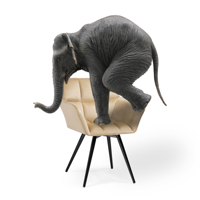 Кресло Ямес крутящееся бежевый / черный глянец