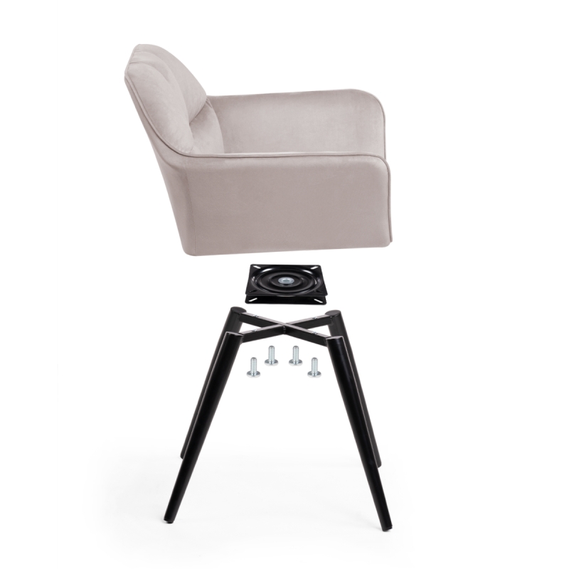 Кресло Ямес крутящееся серый / черный глянец