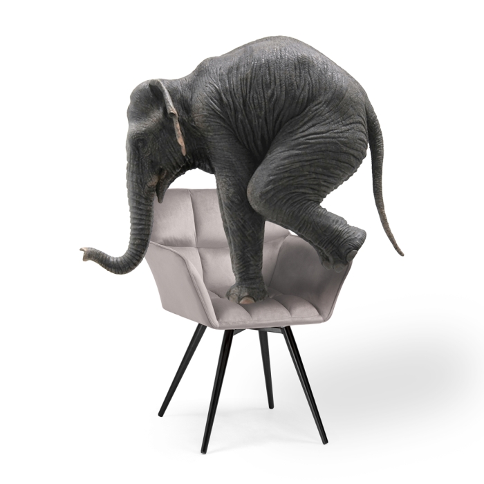 Кресло Ямес крутящееся серый / черный глянец