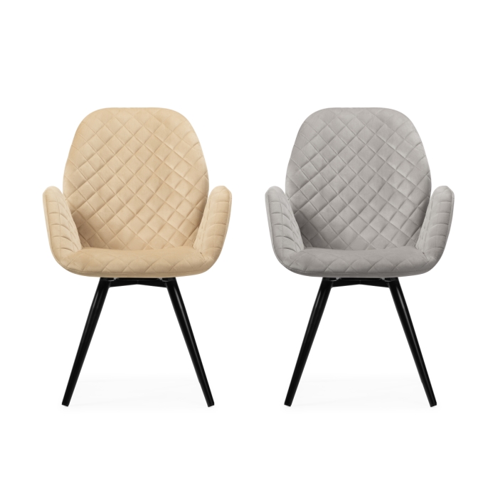 Кресло Муат крутящееся бежевый / черный глянец