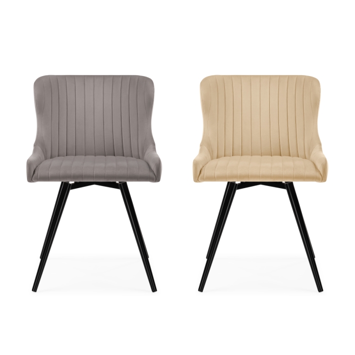 Кресло Хабри крутящееся бежевый / черный глянец