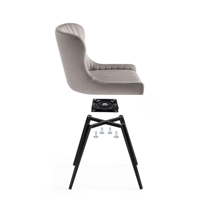 Кресло Хабри крутящееся серый / черный глянец