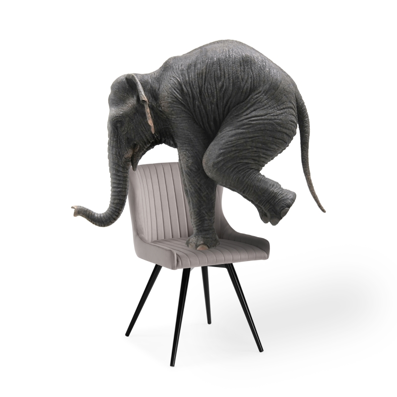 Кресло Хабри крутящееся серый / черный глянец