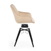 Кресло Эгел крутящееся бежевый / черный глянец