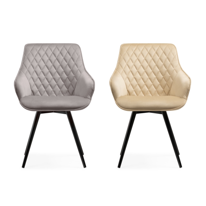 Кресло Эгел крутящееся бежевый / черный глянец