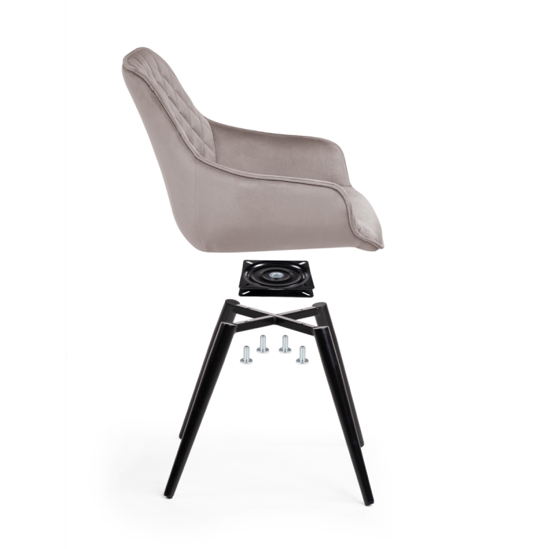 Кресло Эгел крутящееся серый / черный глянец