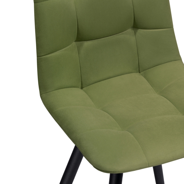 Стул на металлокаркасе Чилли велюр черный / зеленый