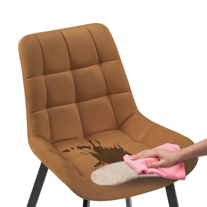 Стул на металлокаркасе Челси кирпичный / черный